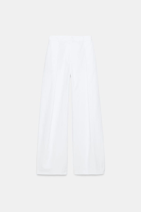 PANTALON EN POPELINE À PINCES