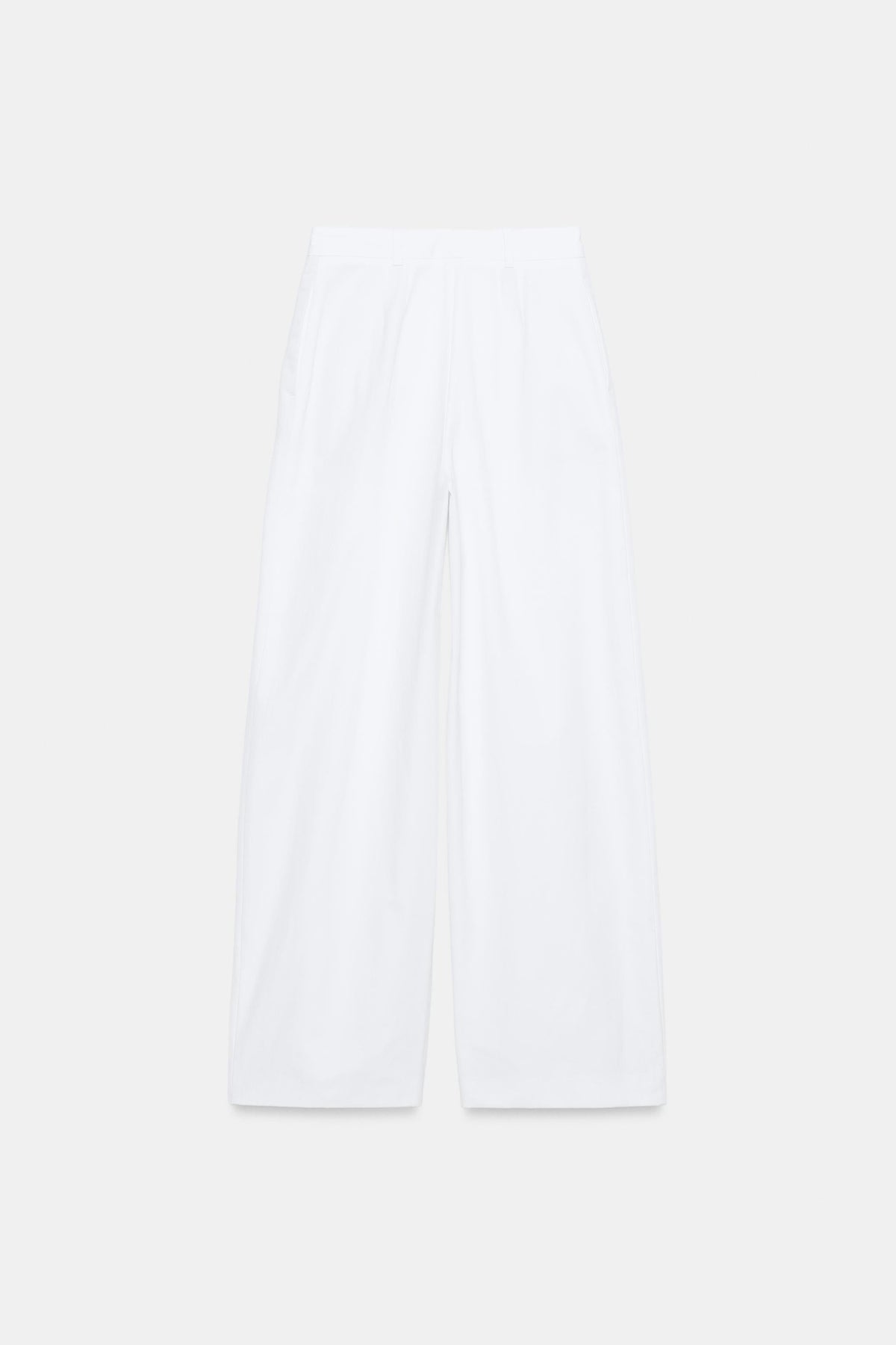 PANTALON EN POPELINE À PINCES