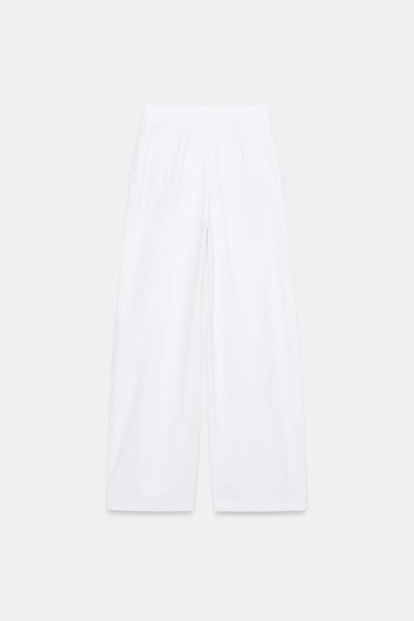 PANTALON EN POPELINE À PINCES