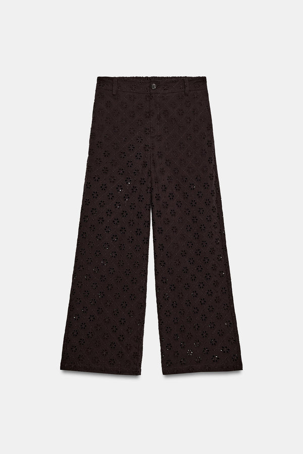 PANTALON JUPE-CULOTTE BRODERIES PERFORÉES