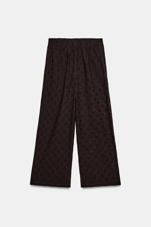 PANTALON JUPE-CULOTTE BRODERIES PERFORÉES