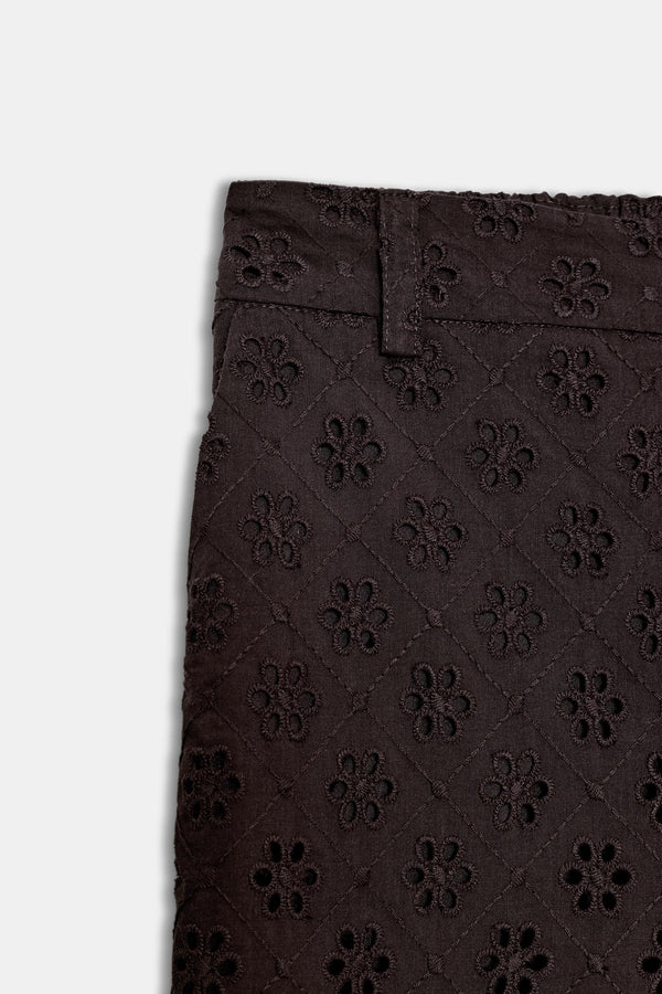 PANTALON JUPE-CULOTTE BRODERIES PERFORÉES