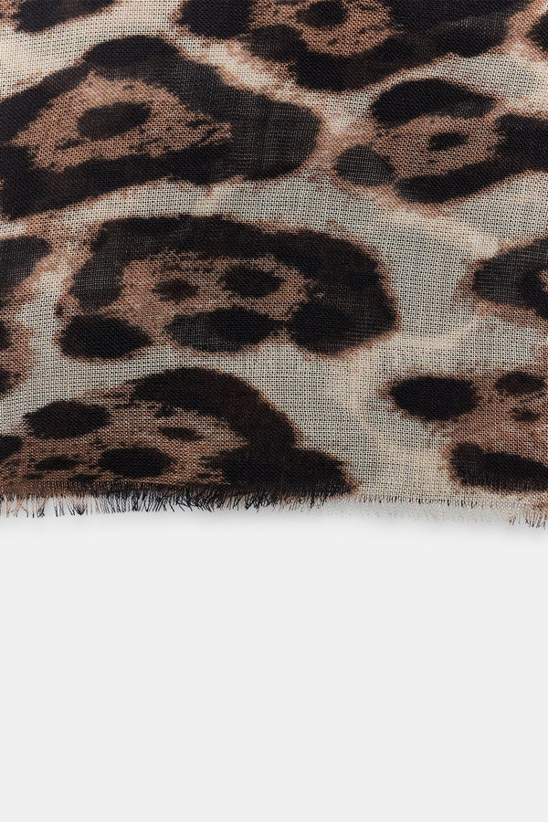 FOULARD EN MODAL ET SOIE À IMPRIMÉ ANIMAL