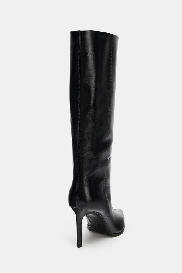 BOTTES À TALONS EN CUIR