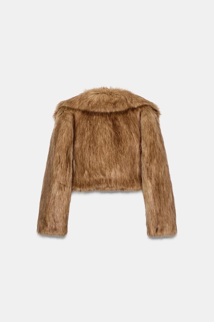 VESTE COURTE EFFET FAUSSE FOURRURE